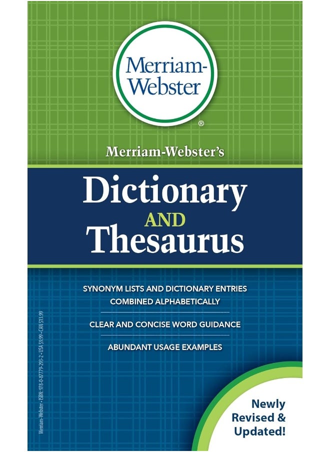 Merriam-Webster’s Dictionary and Thesaurus (Revised and Updated) - pzsku/Z812C5094DE4A1B5FBB5AZ/45/_/1727204560/0c535626-4f03-4c88-8cfc-56804c38174e