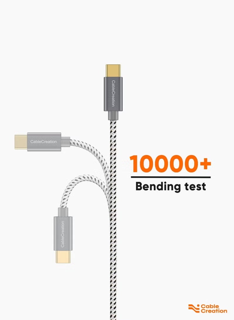 كابل كرييشن كابل USB C بطول 1.2 متر، كابل USB قصير إلى USB C، كابل شحن سريع 3 أمبير، كابل USB C مضفر ذكر إلى USB ذكر لبنك الطاقة، Galaxy S23، iPad Pro Mini، S22 S21 Z Flip، هواتف Android - Image 2