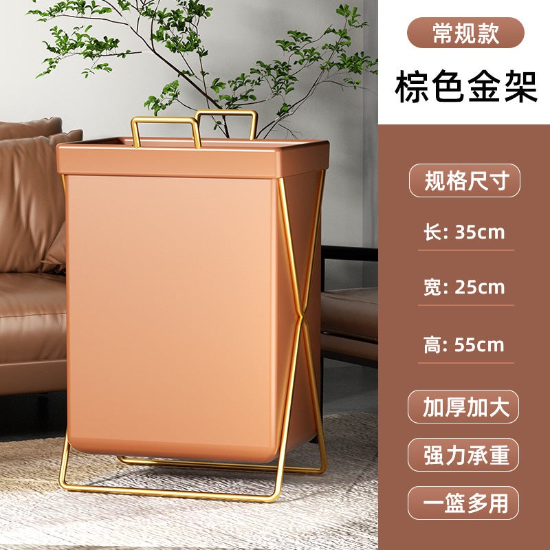Dirty Clothes Basket, Foldable Dirty Clothes Storage Bin, Laundry Basket, Dirty Clothes Hamper With Lid, Iron Art Yoga Mat Clothes Basket - Image 1