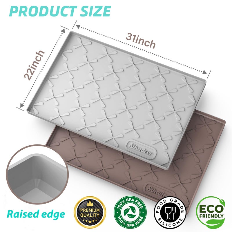 Sika deer SIKADEER 31" x 22" Under Sink Mat Waterproof, Silicone Mat Kitchen Drawer Shelf and Cabinet Liner, Sink Protector for Kitchen Organizers and Storage, Boot Tray Pet Food Mats - Image 3