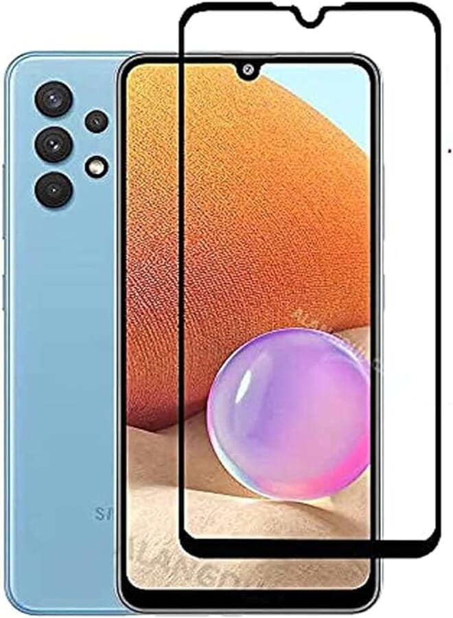 OR Samsung Galaxy A32 4G / A31 Screen Protector Glass Full Glue Edge-To-Edge Screen Protector For Samsung Galaxy A32 4G / A31 Black By Nice.Store.Uae
