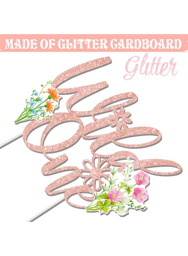 umoni Wild One Flower Cake Topper 4Pcs Wildflower Birthday Cake Decorations Wildflower Theme 1st Birthday Decoration Wild One Cupcake Cake Picks for Wildflower First Baby Shower Supplies - Image 2