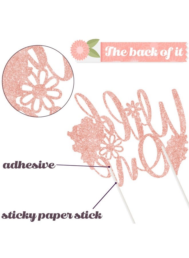 umoni Wild One Flower Cake Topper 4Pcs Wildflower Birthday Cake Decorations Wildflower Theme 1st Birthday Decoration Wild One Cupcake Cake Picks for Wildflower First Baby Shower Supplies - Image 3