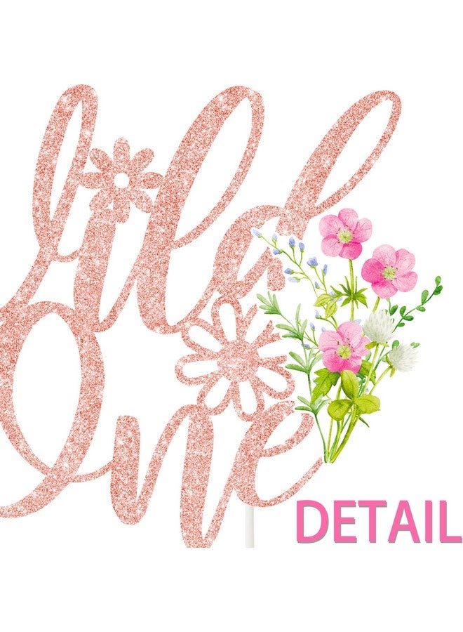 umoni Wild One Flower Cake Topper 4Pcs Wildflower Birthday Cake Decorations Wildflower Theme 1st Birthday Decoration Wild One Cupcake Cake Picks for Wildflower First Baby Shower Supplies - Image 4