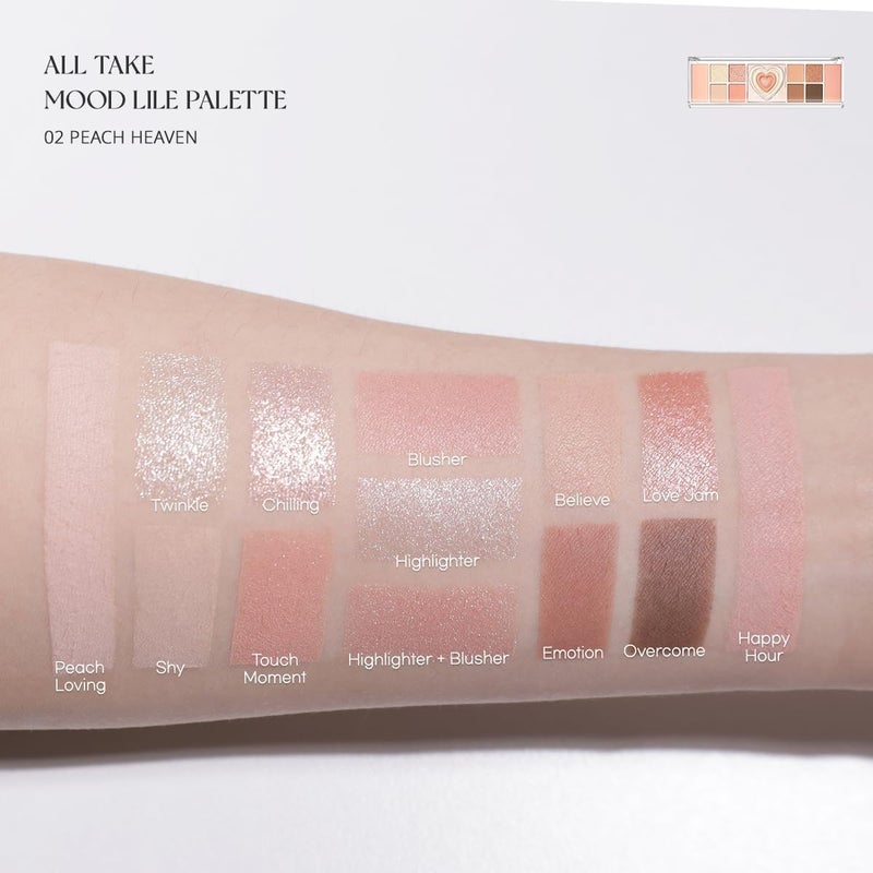 Peripera ALL TAKE MOOD LIKE PALETTE 02 PEACH HEAVEN PERITAGE - Image 4