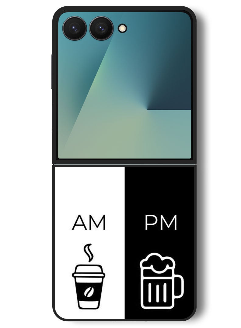 Theodor Case Compatible with Samsung Galaxy Z Flip 7 - 6.9 Inch Protection Shockproof Bumper Cover AM - PM - Image 1