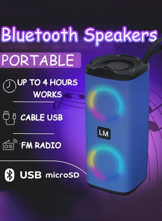 LM Bluetooth Speakers, Wireless Speakers with Led Melody, Loud Stereo, Outdoor Speakers with Strong Bass, Support FM Radio, TF Card, Aux Playback - Image 1