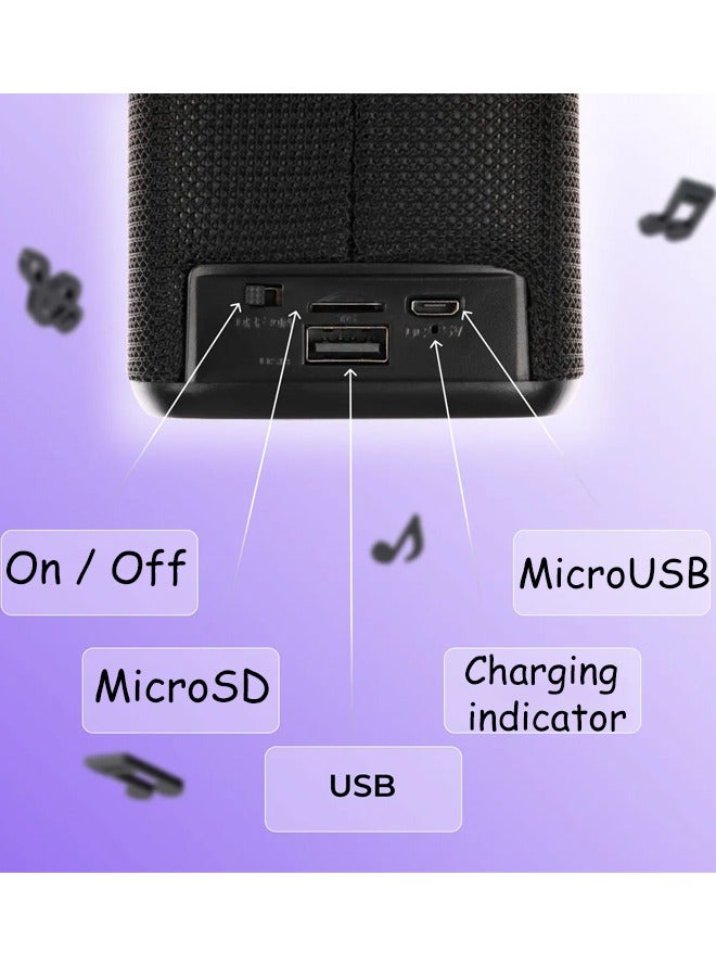 LM Bluetooth Speakers, Wireless Speakers with Led Melody, Loud Stereo, Outdoor Speakers with Strong Bass, Support FM Radio, TF Card, Aux Playback - Image 4