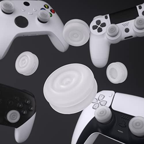 PlayVital Thumbs Cushion Caps Thumb Grips for ps5, for ps4, Thumbstick Grip Cover for Xbox Series X/S, Thumb Grip Caps for Xbox One, Elite Series 2, for Switch Pro Controller - Clear White - Image 5