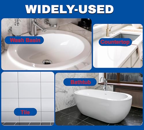YumCraft Tub and Tile Refinishing Kit, 17oz/500g Tile Paint with Tools and Hardener - Semi-Gloss White Bathtub Paint for Bathroom, Countertop, Wash Basin, Kitchen, Porcelain, Floor, Easy to Use, 25-30sq.ft - Image 5