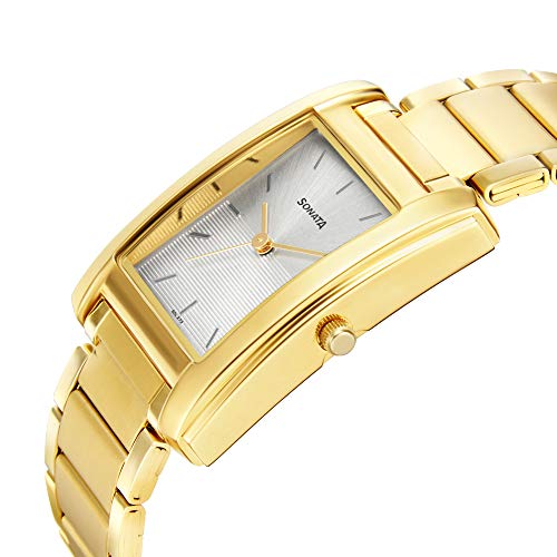 Sonata Quartz Analog White Dial Stainless Steel Strap Watch for Men-NS7953YM08W/NT7953YM08W - Image 3