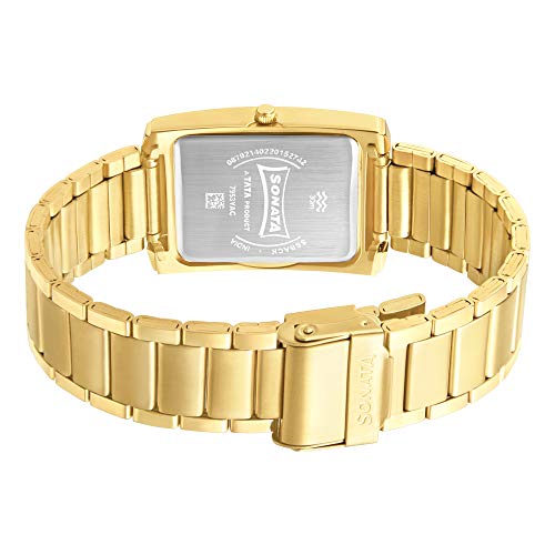 Sonata Quartz Analog White Dial Stainless Steel Strap Watch for Men-NS7953YM08W/NT7953YM08W - Image 4