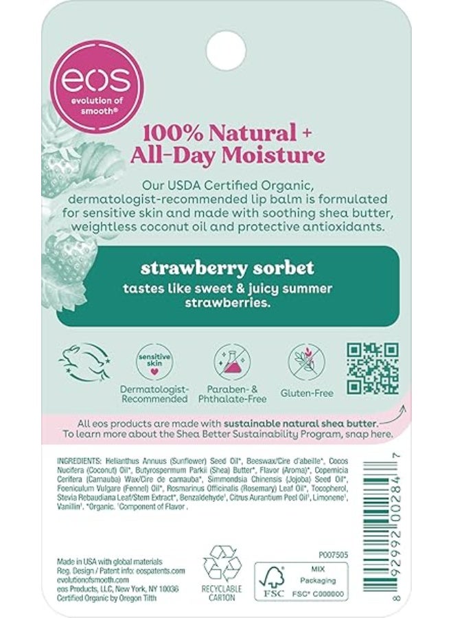 eos 100% Natural & Organic Lip Balm- Strawberry Sorbet,  Lip Care Products, 0.25 oz - Image 2