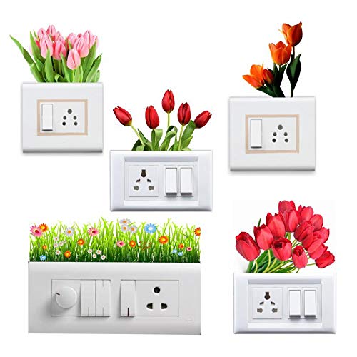 Sticker Yard StickerYard Wall Sticker, Wall Art, Switch Board Stickers Fridge Sticker, Light Switch Sticker Set of 5 - Image 1