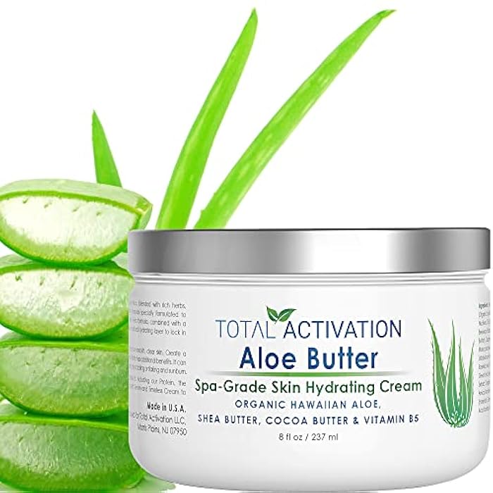 Total Activation Large 8 oz Hawaiian Aloe Vera Cream for Face, Moisturizer to use Day or Night, Anti Wrinkle Aloe Vera Lotion for Skin, Sunburn Relief, and Dry Skin - Image 1