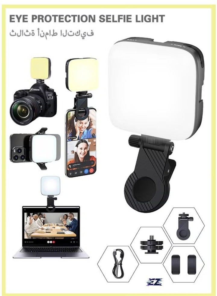 ELTRAZONE Selfie Light, Phone Light with Front & Back Clip, 3000-9900K Dimmable LED Portable Light, 2000mAh Rechargeable Video Light for Phone Camera, Laptop, TikTok & Makeup - Image 1