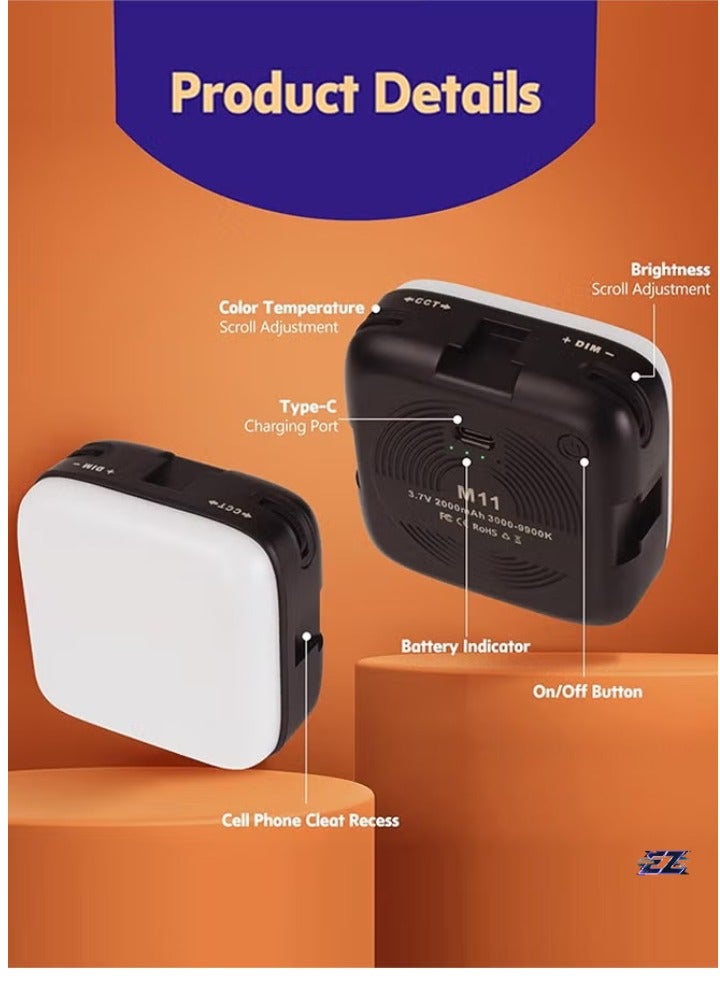 ELTRAZONE Selfie Light, Phone Light with Front & Back Clip, 3000-9900K Dimmable LED Portable Light, 2000mAh Rechargeable Video Light for Phone Camera, Laptop, TikTok & Makeup - Image 2