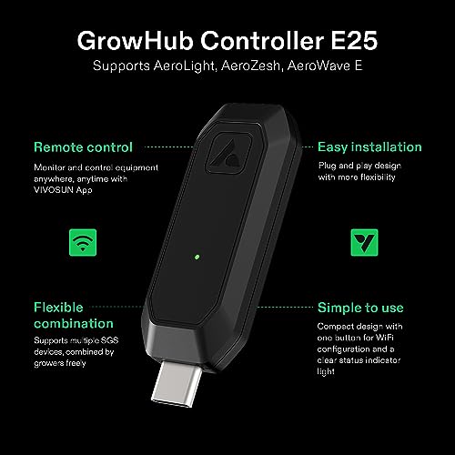 VIVOSUN GrowHub Controller E25 for Grow Tent Cooling Ventilation Lighting, Supports Smart Grow System Devices, Easy to Install & Use, WiFi App Controllable, Expansion Port for E42/E42A - Image 2