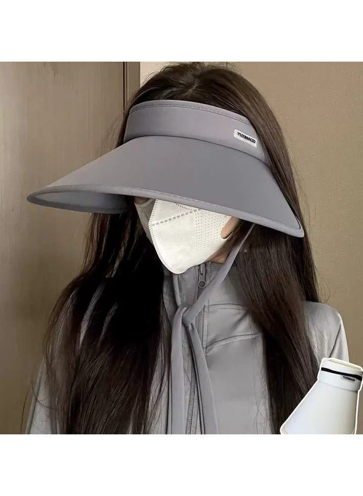 Goolsky Women Ice Silk Wide Brim Sun Visor Hat – Summer UV Protection Foldable Face Shield Sun Hat Outdoor, Driving/Beach/Vacation - Image 2