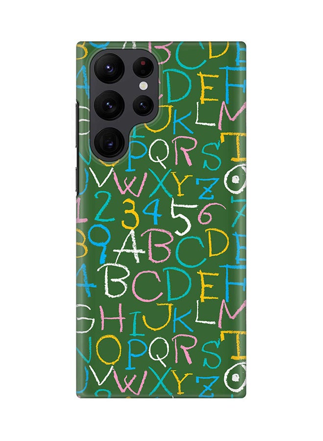 Stylizedd Case for Samsung Galaxy S22 Ultra 5G Snap Case Slim Snap Classic Series Shield Matte Finish Print - Green Board Alphabets - Image 1