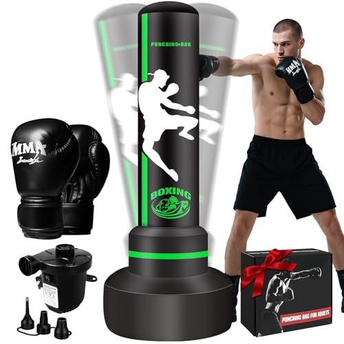 JUOIFIP Heavy Freestanding Punching Bag for Adults Teens 70 Standing Boxing Bag with Gloves and Pump Women Men Stand Kickboxing Bags for Boxing Training MMA Fitness Home Gym Martial Arts - Image 1