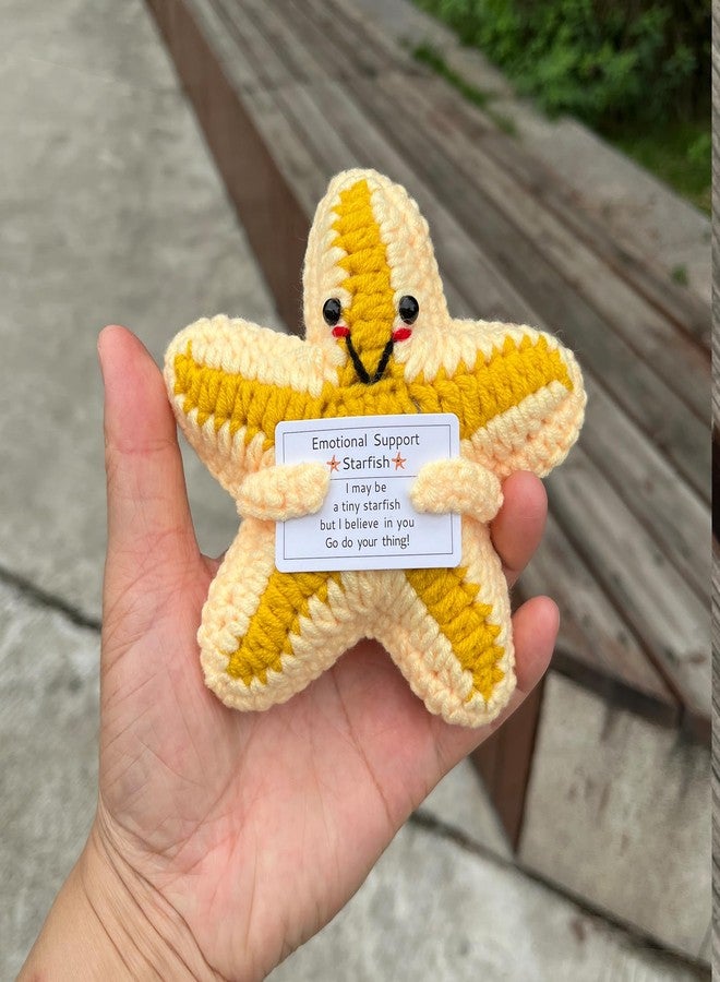 PLWalker Emotional Support Starfish Gifts Crochet, Positive Star Fish Seashells Sea Stars Cute Funny Cool Office Desk Decor Decorations for Her Women Men - Image 3