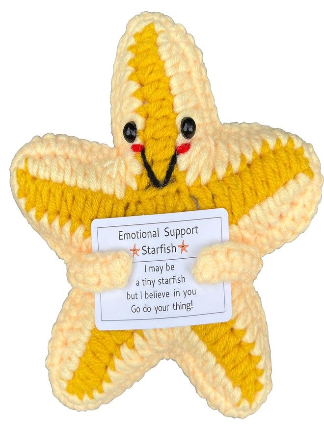 PLWalker Emotional Support Starfish Gifts Crochet, Positive Star Fish Seashells Sea Stars Cute Funny Cool Office Desk Decor Decorations for Her Women Men - Image 1