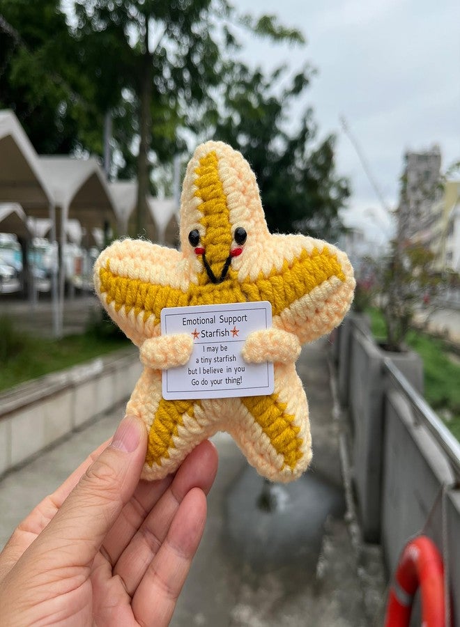 PLWalker Emotional Support Starfish Gifts Crochet, Positive Star Fish Seashells Sea Stars Cute Funny Cool Office Desk Decor Decorations for Her Women Men - Image 5