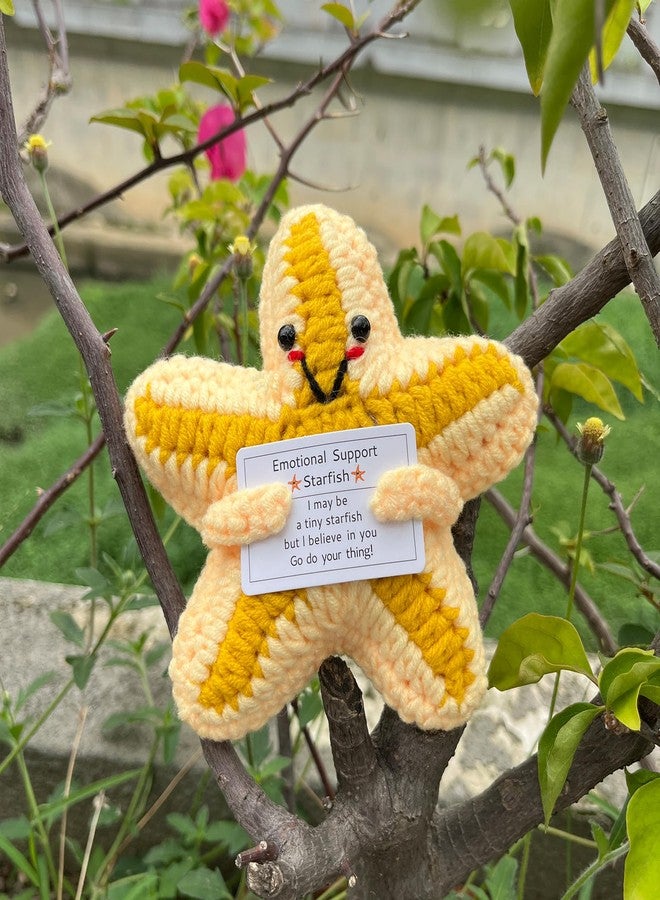 PLWalker Emotional Support Starfish Gifts Crochet, Positive Star Fish Seashells Sea Stars Cute Funny Cool Office Desk Decor Decorations for Her Women Men - Image 4
