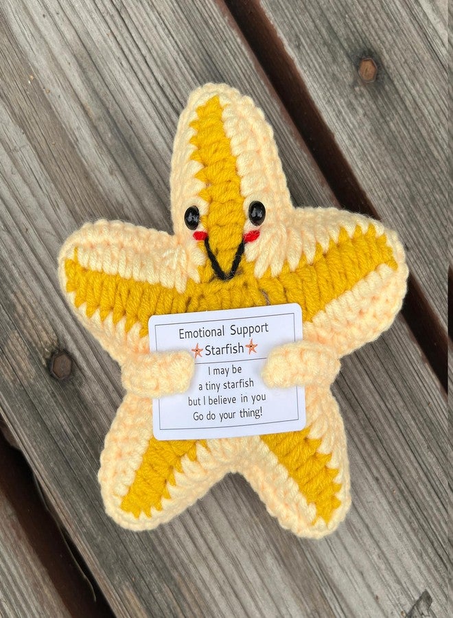 PLWalker Emotional Support Starfish Gifts Crochet, Positive Star Fish Seashells Sea Stars Cute Funny Cool Office Desk Decor Decorations for Her Women Men - Image 2