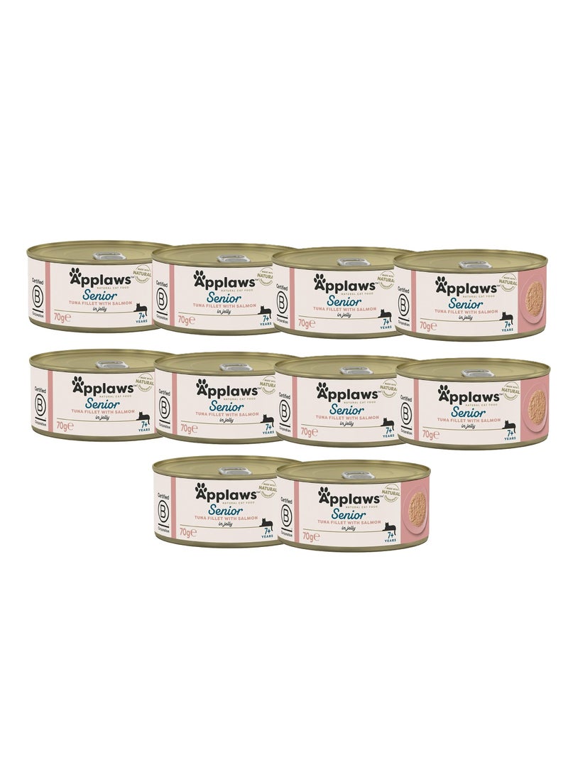 Applaws 10pcs Applaws Tuna With Salmon in Jelly Senior Cat Wet Food Tin 10X70g - Image 1