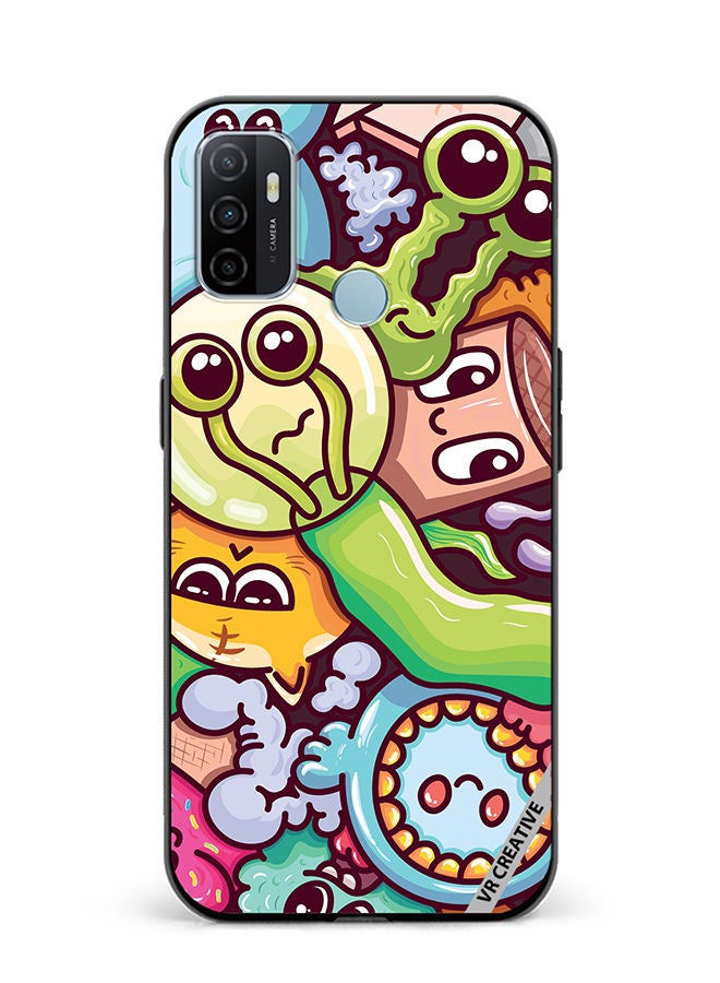 VR CREATIVE Protective Case Cover For Oppo A53 Graphitti Design Multicolour - Image 1