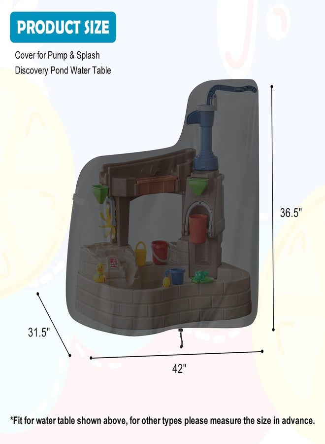 tonhui Kids Water Table Cover for Step2 Pump & Splash Discovery Pond, Outdoor Kids Water Sensory Table Pool Cover Heavy Duty Waterproof All Weather Protection - Image 2