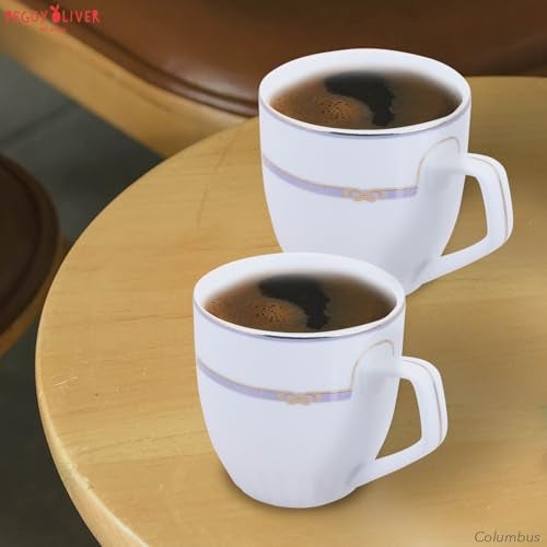 Peggy Oliver 200 ml Columbus Tea and Coffee Cup | Set of 6 | Fine Porcelain | Bone Ash Free | Multicolor | Ideal for Daily Use & Gifting - Image 3
