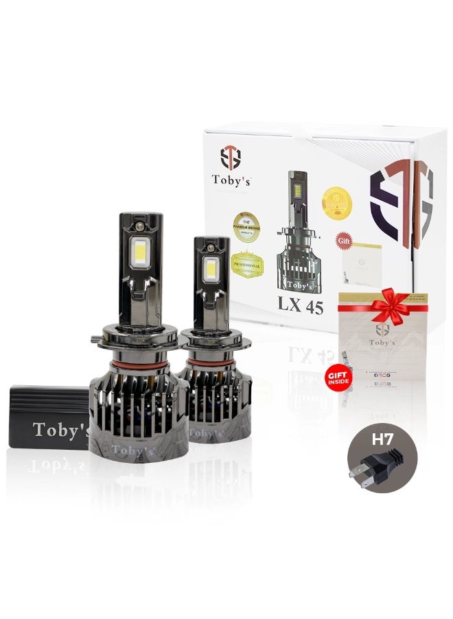 توبيز LX 45 قطعتين من مصابيح LED الأصلية للسيارة بقوة 45 وات/القطعة وقوة 4500 لومن/القطعة مع درجة حرارة لون 6500 كلفن - H7 - Image 1