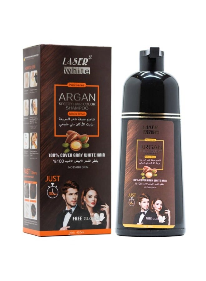 Argan Oil Gray Covering Shampoo Natural Brown 420ml