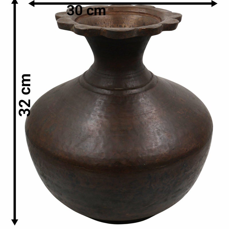 Bhunes Bhunes Brass Vintage Antique HandCarved Pot Exquisite Decorative Vessel with Intricate CarvingsGold 125 Inch 1 Piece  - Image 4