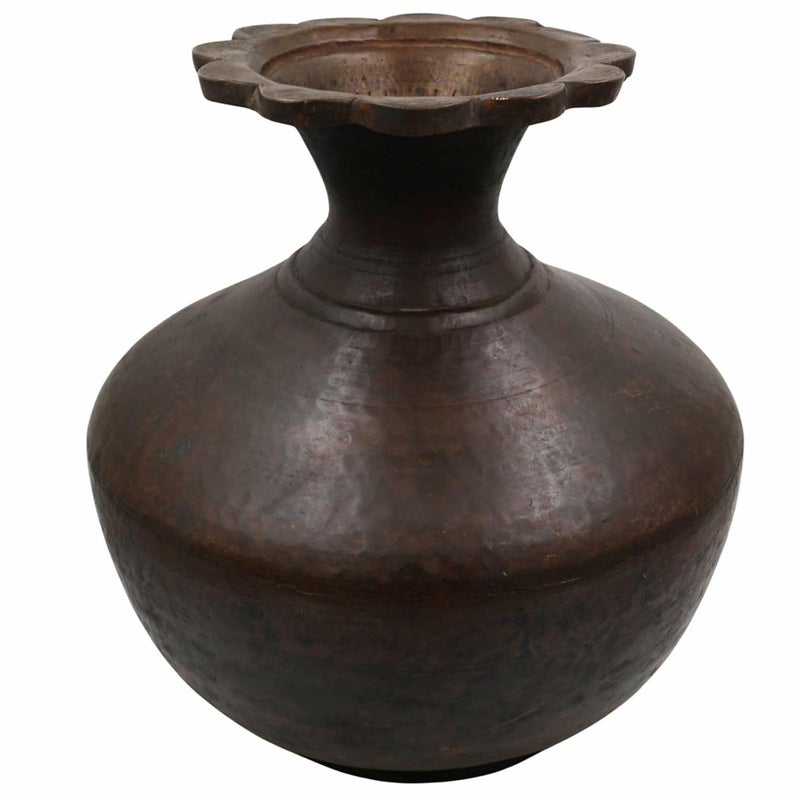 Bhunes Bhunes Brass Vintage Antique HandCarved Pot Exquisite Decorative Vessel with Intricate CarvingsGold 125 Inch 1 Piece  - Image 1