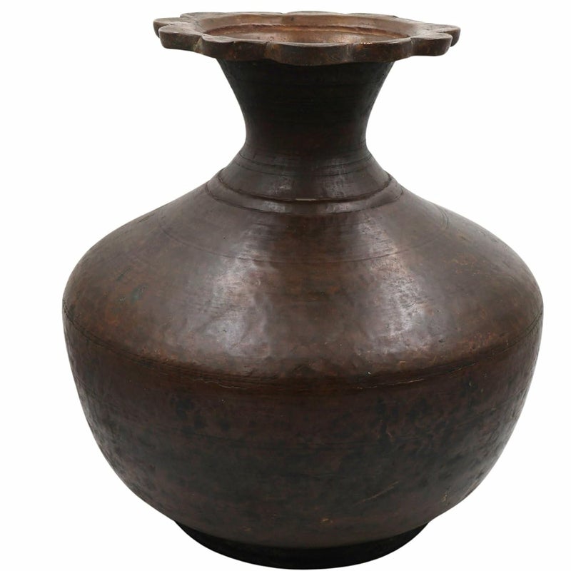 Bhunes Bhunes Brass Vintage Antique HandCarved Pot Exquisite Decorative Vessel with Intricate CarvingsGold 125 Inch 1 Piece  - Image 2