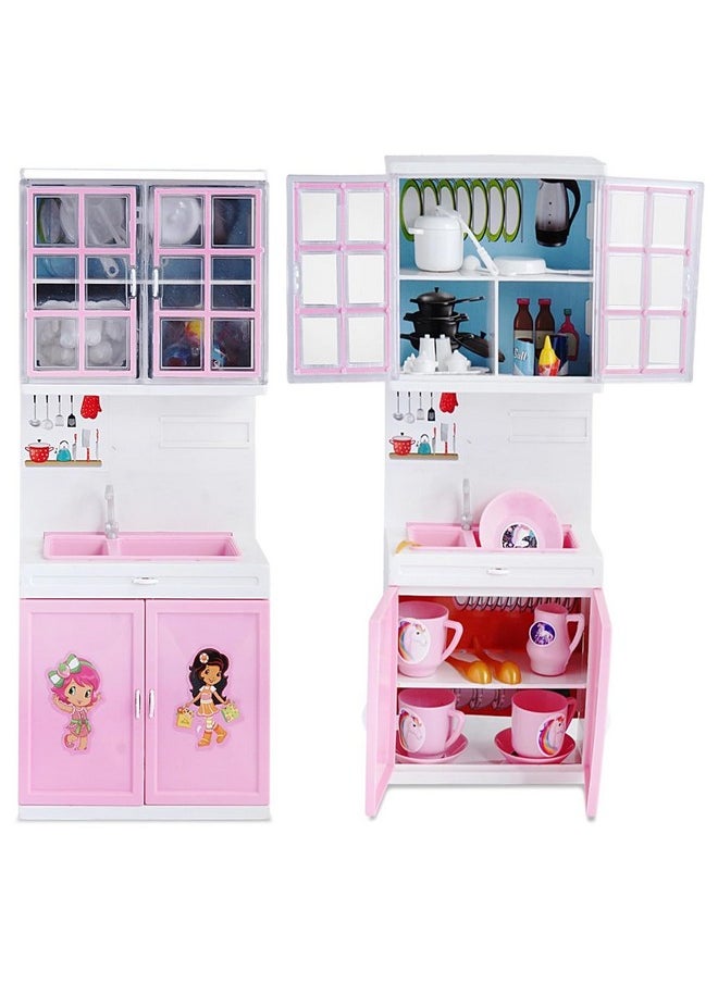 bluebell - Bluebell Diamond Star Kitchen Playset Toy with Realistic Cooking Action Toy - Large Size Pretend Play Toy Set Modular Kitchen Openable Doors (Diamond Kitchen Set) - Image 1