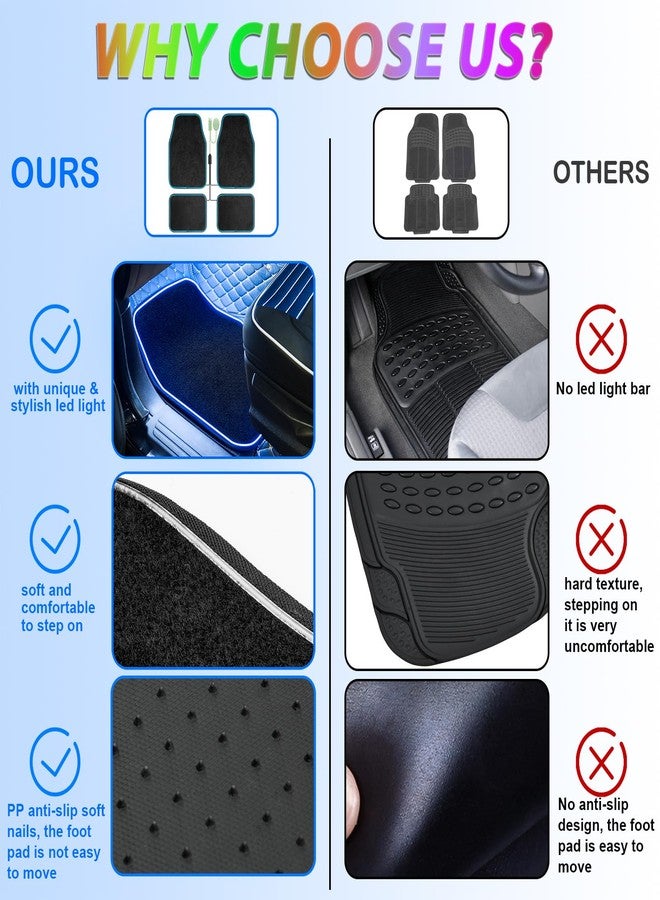 Fimker Soft Car Floor Mats With Led Strip Light, Universal Fit Black Automotive Carpet, App Control Interior Car Lights Floor Mats, Anti-Slip Waterproof RGB Car Decor Accessories For SUV, Trucks, Sedan,Jeeps - Image 4