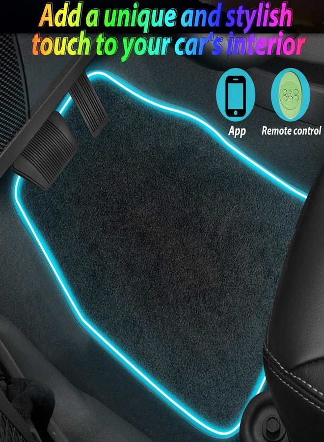 Fimker Soft Car Floor Mats With Led Strip Light, Universal Fit Black Automotive Carpet, App Control Interior Car Lights Floor Mats, Anti-Slip Waterproof RGB Car Decor Accessories For SUV, Trucks, Sedan,Jeeps - Image 5