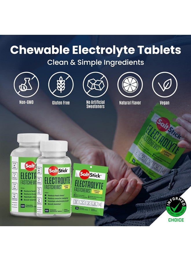 SaltStick Electrolyte FastChews Chewable Tablets, Lemon Lime, 120 count, 12 packets of 10 tablets each - Image 4