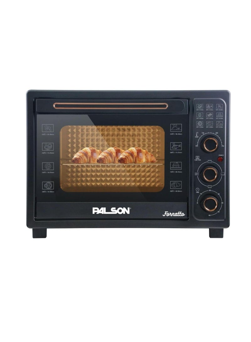 PALSON Electric Oven 48L, Large 48L capacity for baking and roasting, Adjustable temperature up to 230°C, Black - 40022 - Image 1