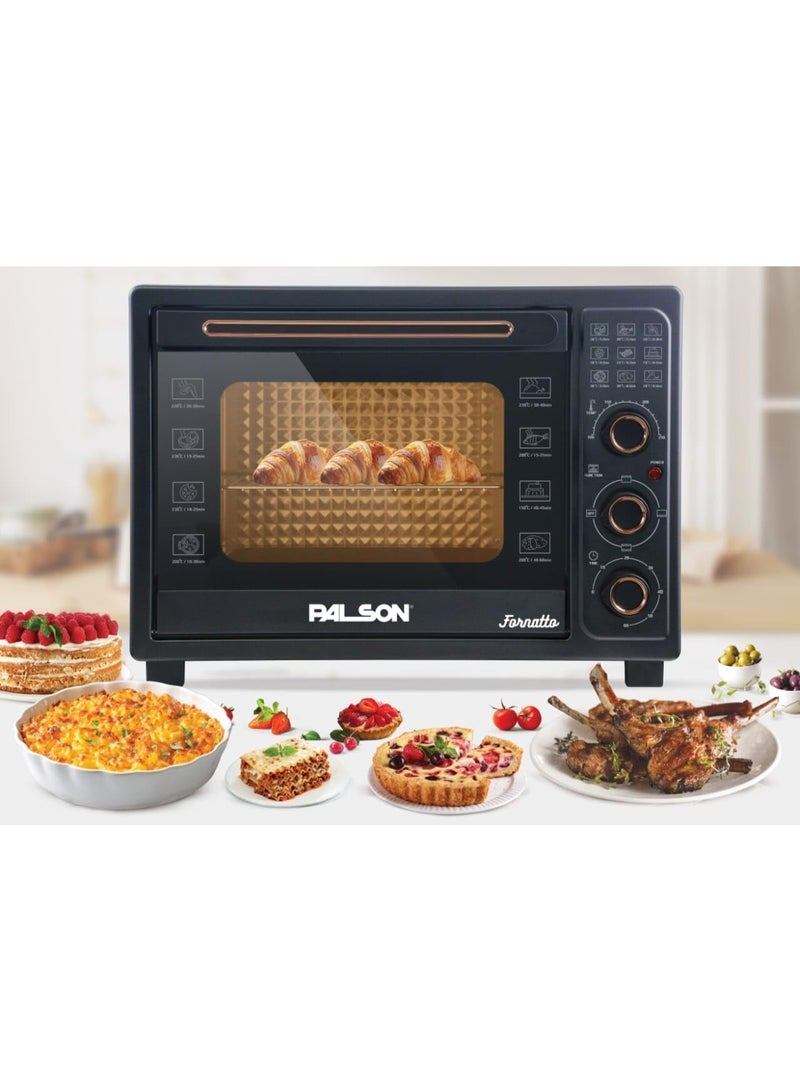 PALSON Electric Oven 48L, Large 48L capacity for baking and roasting, Adjustable temperature up to 230°C, Black - 40022 - Image 5