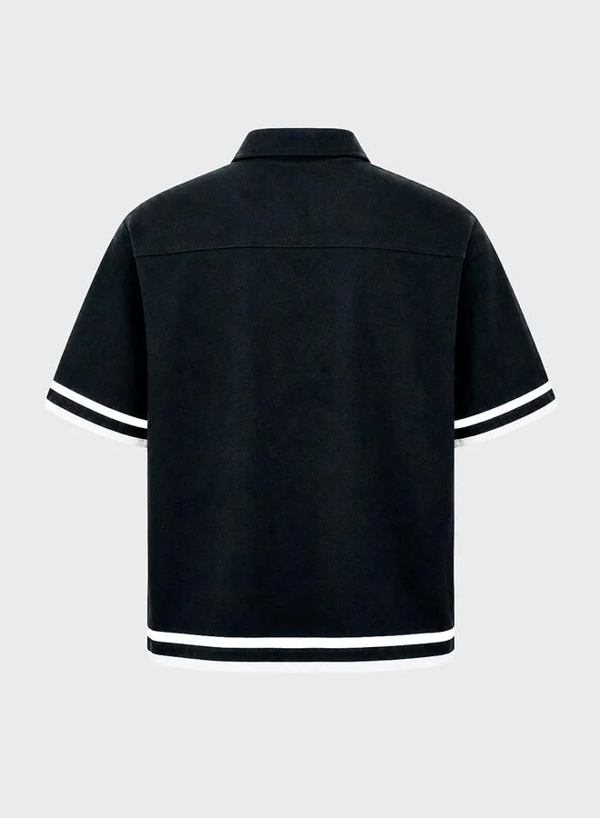 The Indian Garage Co  Men Boxy Fit Embroidered Polo Collar Streetwear Shirt for Men | Best Price UAE