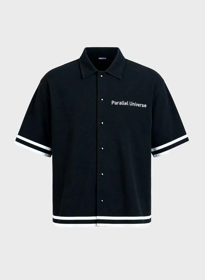 The Indian Garage Co  Men Boxy Fit Embroidered Polo Collar Streetwear Shirt for Men | Best Price UAE