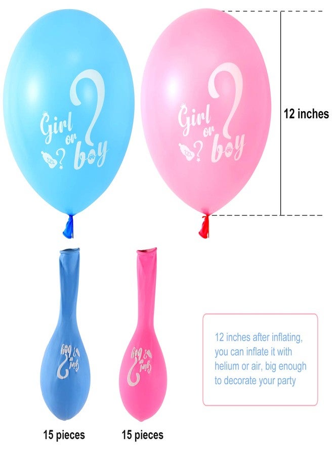 Lecpeting 30 Pcs Gender Reveal Balloons Girl or Boy Latex Balloon 12 Inches Pink Blue Party Balloon for Gender Reveal Baby Shower Themed Decorations - Image 2
