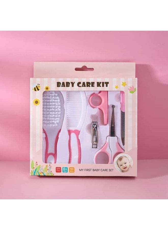 My First Baby Care Set - Complete Safety Grooming Kit for Newborns & Toddlers Pink)