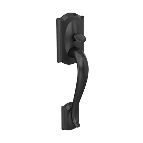 SCHLAGE FE285 CAM 622 Acc LH Camelot Trim Lower Half Front Entry Handleset with Accent Left Hand Lever, Matte Black - Image 2